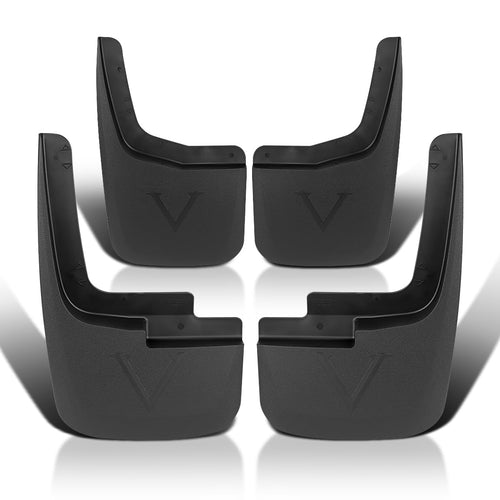 4 Piece Spec-D Tuning Splash Guard Mud Flaps w/Wheel Lip Front + Rear Compatible with 2015-2018 Ford F150