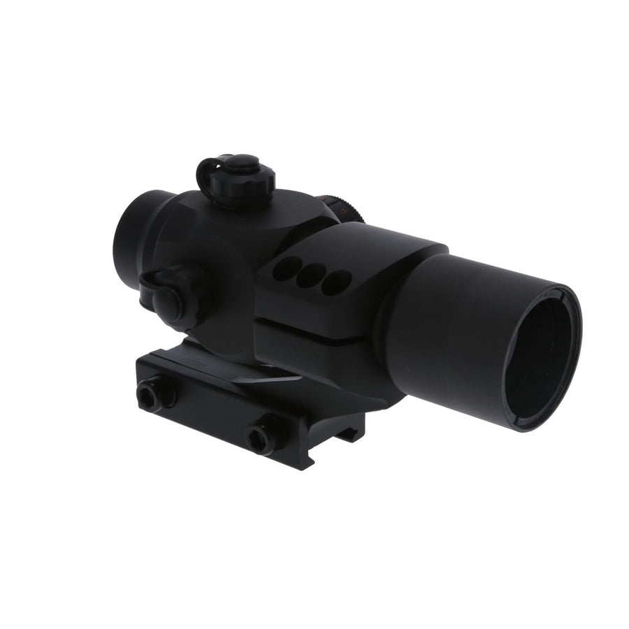 Triton TRUGLO 30mm 5-MOA Hunting Lightweight Waterproof Fogproof Shock Resistant Adjustable Tri-Color Dot Sight | Flip-Up Lens Caps, Cantilever Picatinny/Weaver-Style Mount & Battery Included