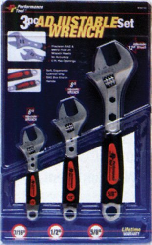 3 pc. Performance Tool Adjustable Wrench Set - W30703