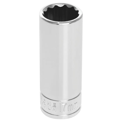 W38717 Performance Tool 3/8-Inch Drive 12-Point Socket, 17mm