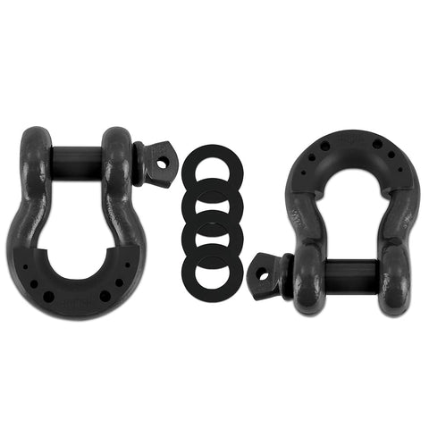 3/4” Mishimoto Steel D-Ring Shackle Set, 2 Pieces, Black