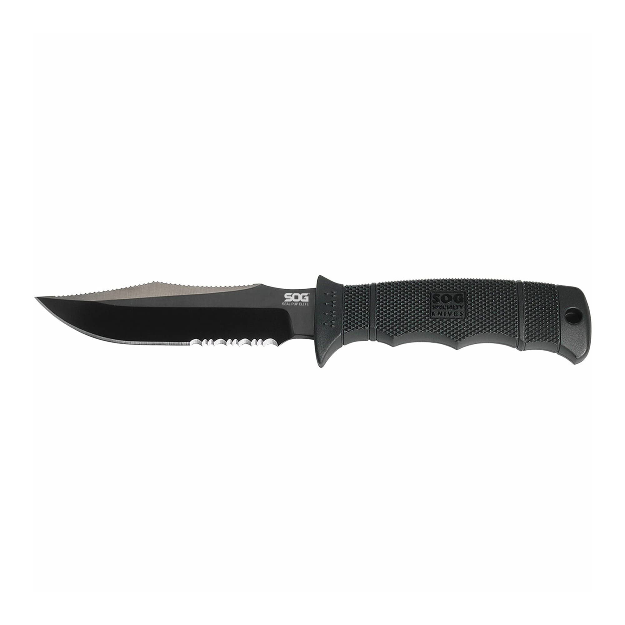 SOG Seal Elite Pup Tactical Fixed Blade- Survival and Hunting Knife with Sheath, 4.75 Inch Combat Knife Blade (E37T-K)