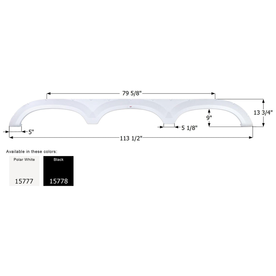Triple Axle Fender Skirt Icon 15778 FS5777 for Forest River - Black