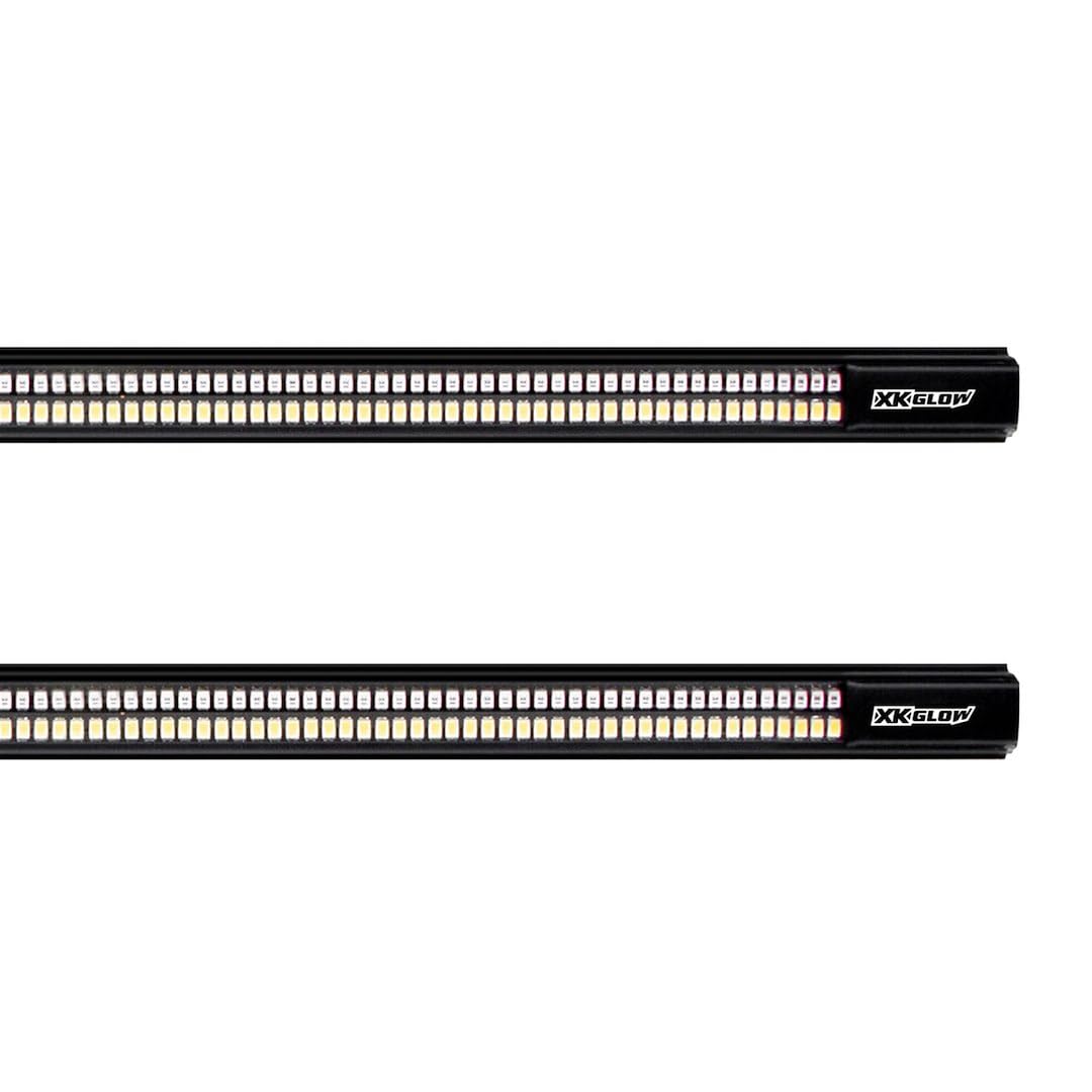 XK GLOW 2x48in White + Amber Jeep & Truck Running Board Light w/Turn Signal XK041022