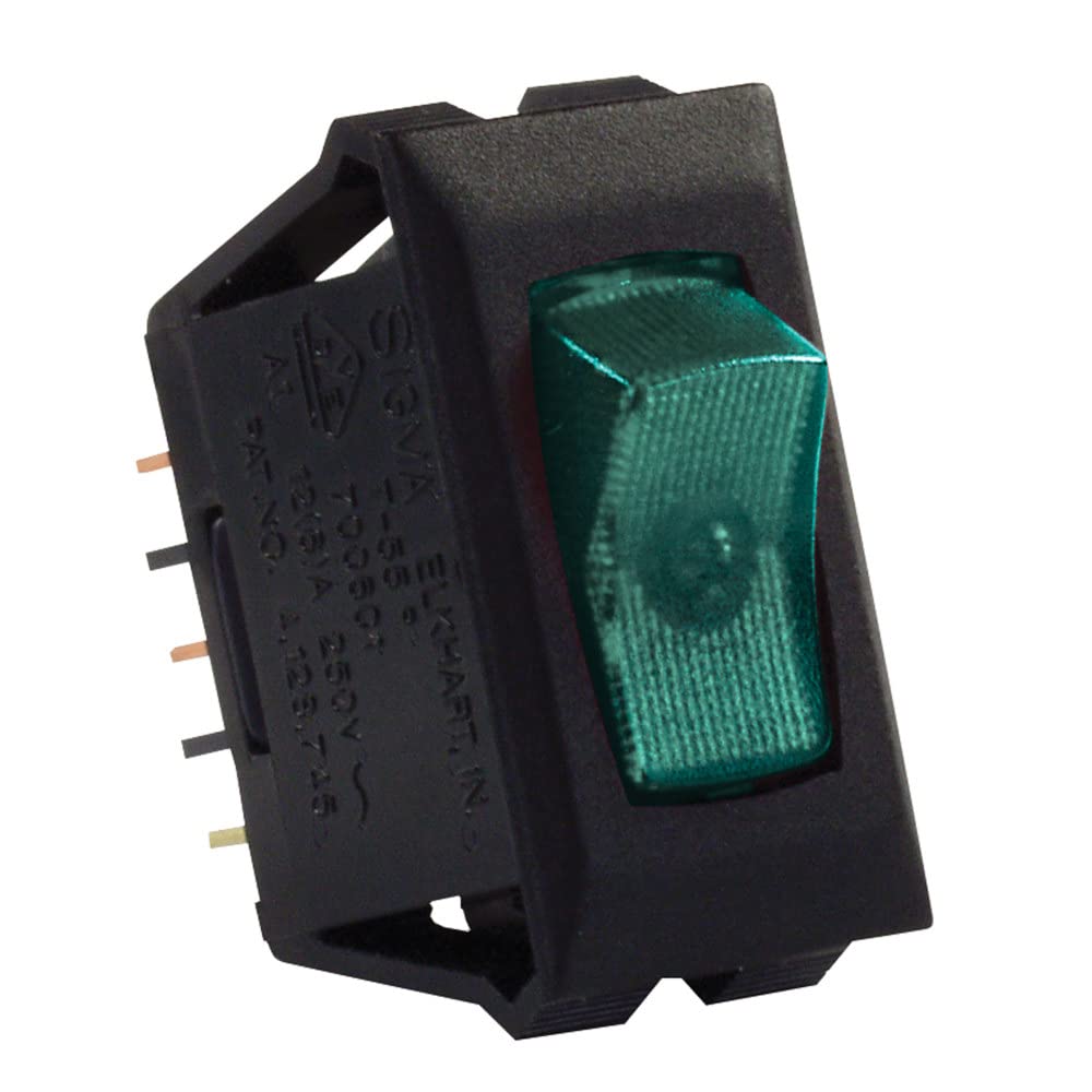 SPST JR Products 13695 Green/Black Illuminated On/Off Switch