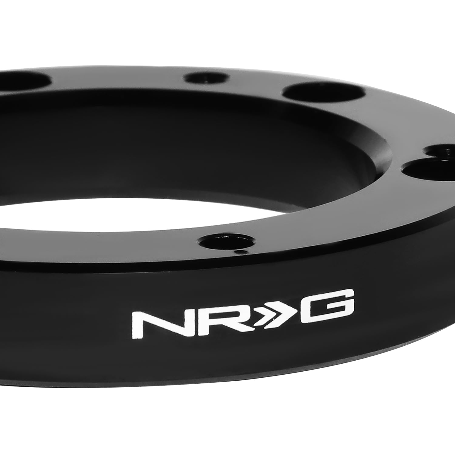 NRG Innovations Universal Steering Wheel 1/2" Spacer, 6061 Aluminum Hub Spacer w/Horn Space, 6x70mm Bolt Patterns 6 Hole to 5 Hole Adapter, Black, NRG-SRK-65BK