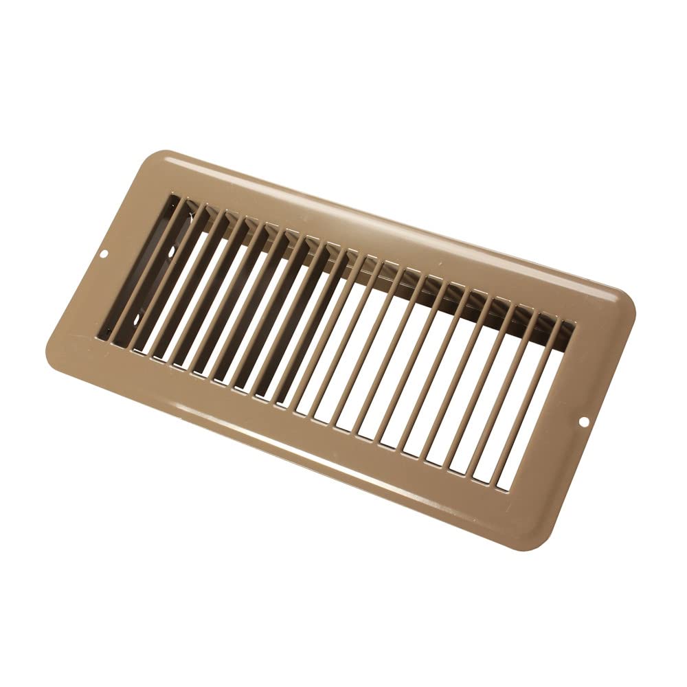 Undampered JR Products Floor Register - 4" x 10", Brown 02-28995