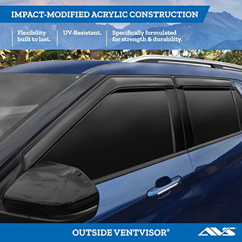 Auto Ventshade Outside Mount [AVS] Rain Guards For 1999 - 2016 Ford F-250/F-350/F-450/F-550 Super Duty; 2000 - 2016 Ford F650/F750 Standard Cab | Window Vent Visors, 2 pcs. - Chrome | 682503