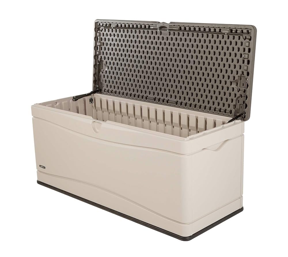 60012 LIFETIME Extra Large Deck Box, 130 Gallon, Desert Sand/Brown