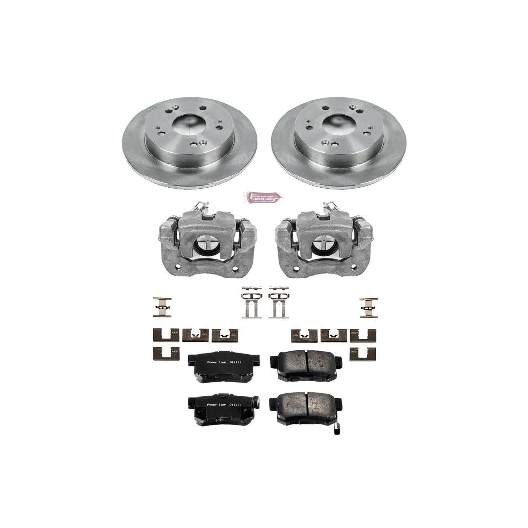 Power Stop KCOE1243B 1-Click Autospecialty OE Replacement Brake Kit with Calipers For Honda Prelude 1997-2001 [Model Specific]