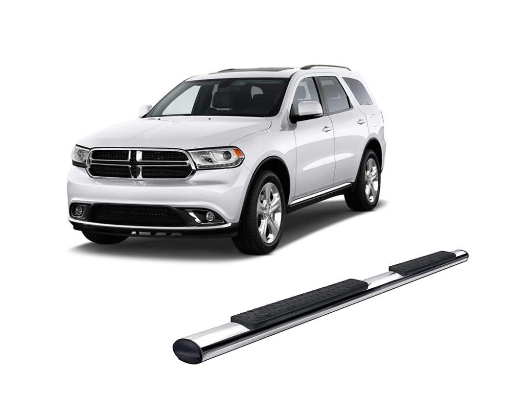 OEM Replica Black Horse Side Steps Stainless Steel Compatible with 2011-2025 Dodge Durango (Excl. GT and SRT Models)-9B070203SSOV