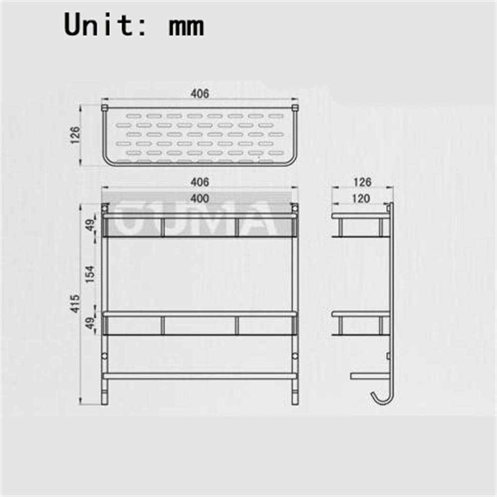 Bathroom wall accessories bath towel rack all copper bathroom hanging rack Bathroom Shelf (color : Black (double))