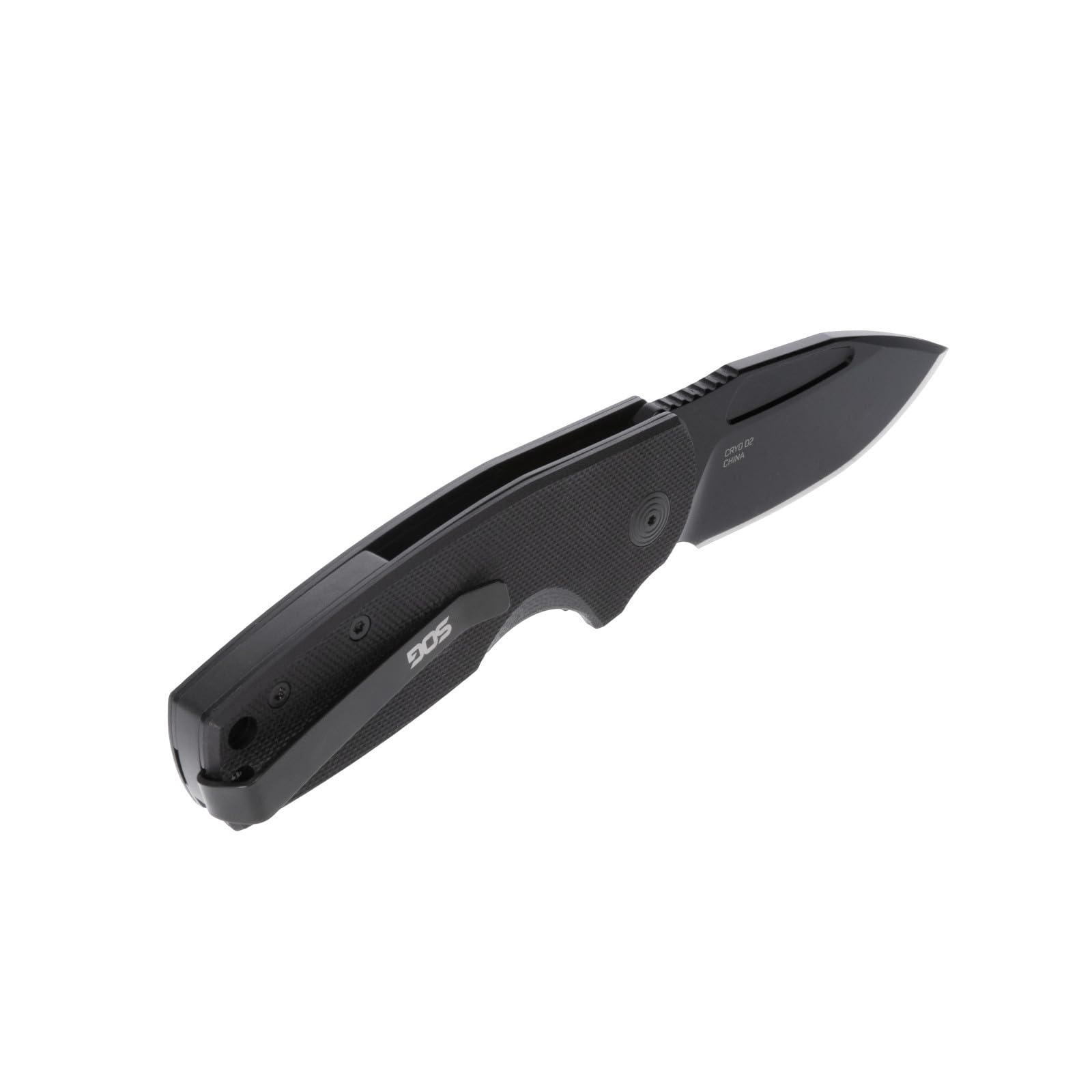 SOG Stout SJ Portable Everyday Carry Camping Folding Knife | Ambidextrous Carry | CRYO D2 Steel Blade | Slip Joint, Blackout, Presentation Box