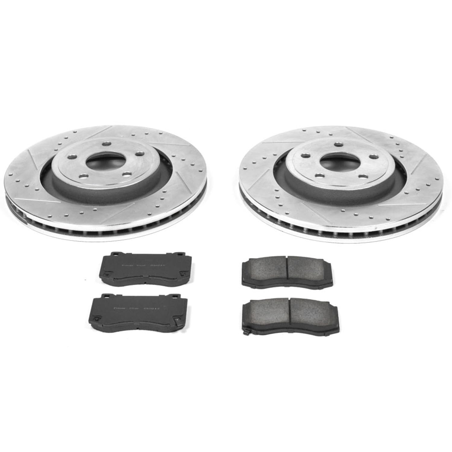 Brake Kit Power Stop For 2006 2007 2008 2009 2010 Jeep Grand Cherokee SRT8 Front Z23 Carbon Fiber Brake Pads with Drilled & Slotted Brake Rotors K2924