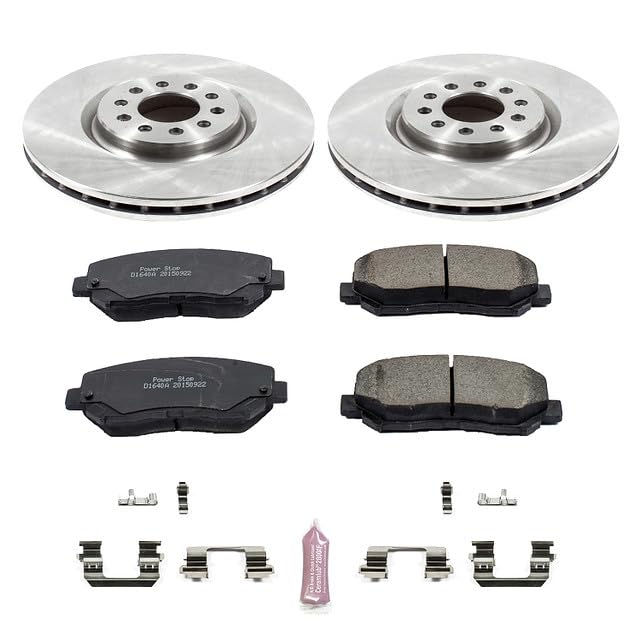 Power Stop Autospecialty KOE6538 Front Replacement Brake Kit-OE Brake Rotors & Ceramic Brake Pads For Chrysler 200 2015-2017, Jeep Cherokee 2014-2022 [Model Specific]