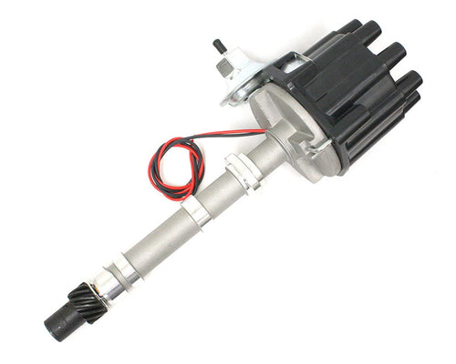 PerTronix Flame-Thrower D104600 Cast Electronic Ignition Distributor with Ignitor Technology, Compatible with Chevrolet Small Block/Big Block, Vacuum Advance Black Cap