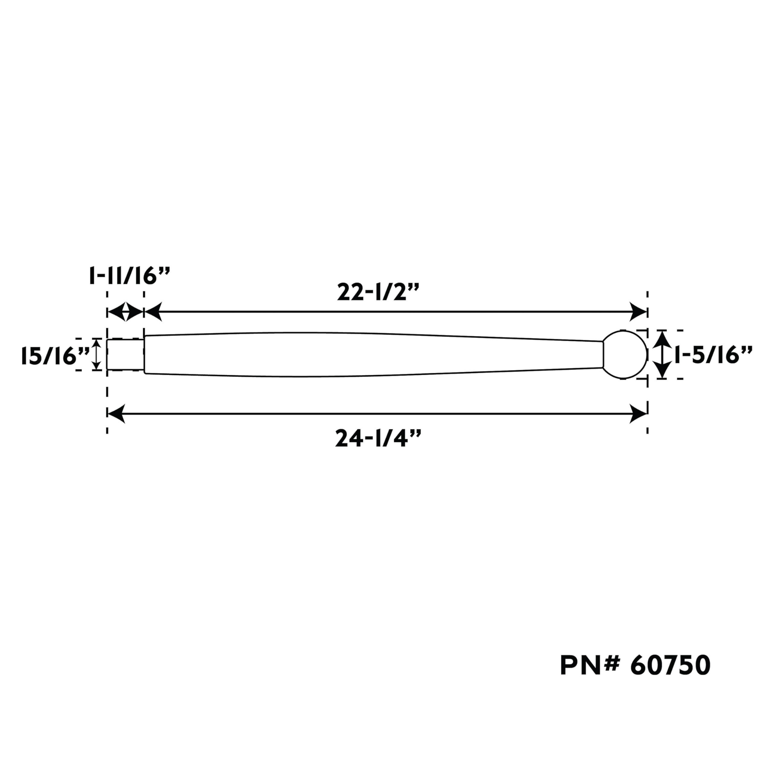 Whitecap Industries 60750 24" Teak Ensign Staffs Whitecap