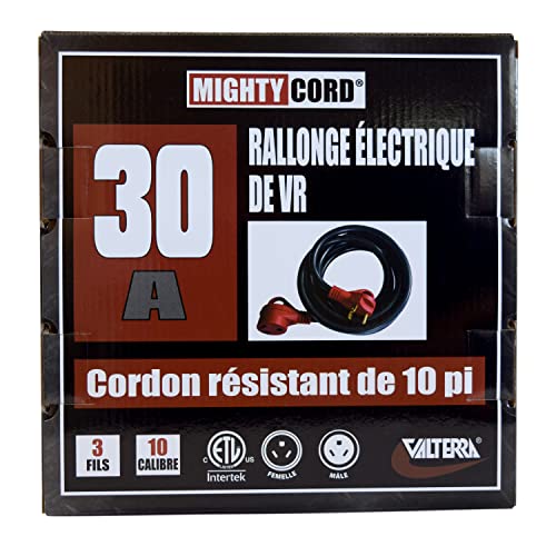 Mighty Cord Valterra A10-3010EH 30 Amp Extension Cord w/Handle - 10', Red