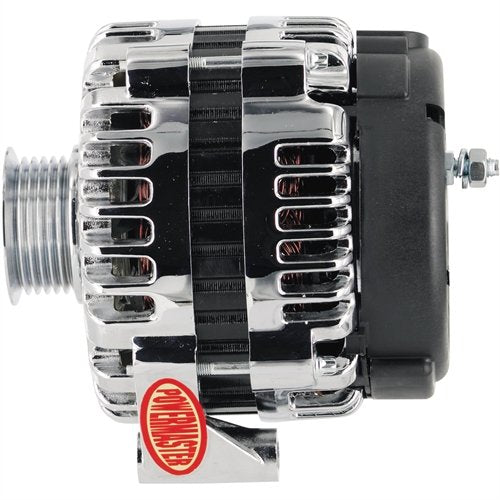 Alt GM Powermaster AD244 Chrome 180A 6 grv Pulley w/4 pin VR 1-Wire or OE Hookup