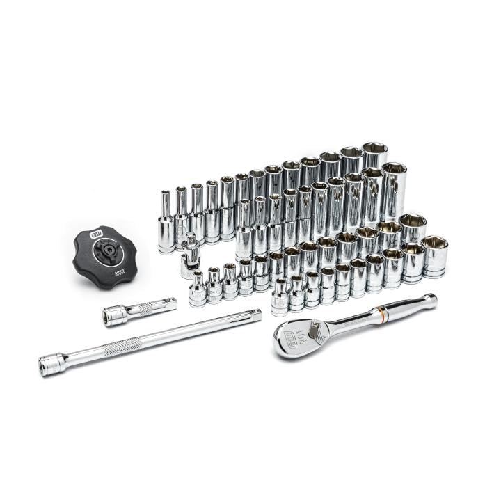 1/4" Drive GEARWRENCH Standard & Deep SAE/Metric Mechanics Tool Set 51 Pc., 6 Point - 80300