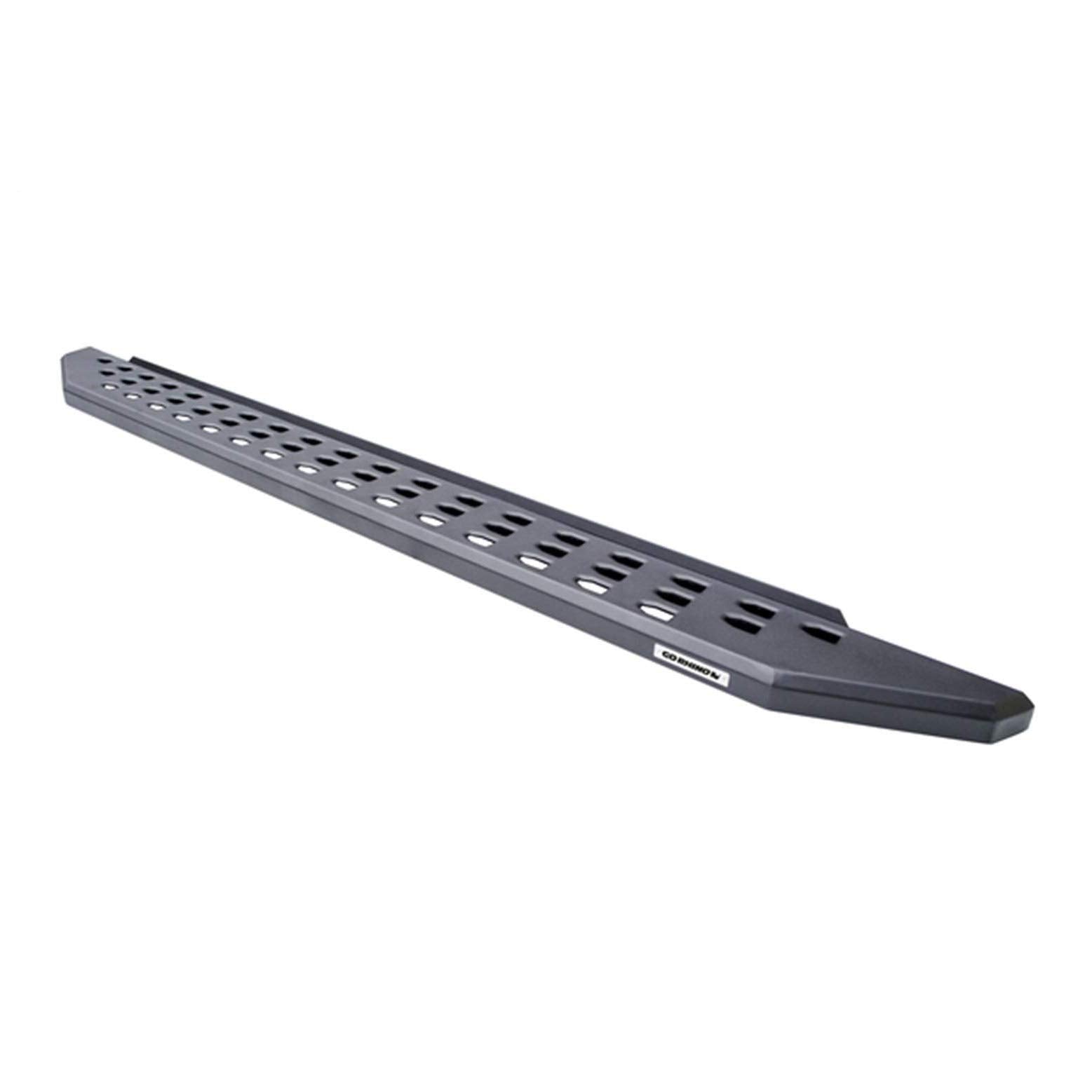 RB20 Running Boards & Brackets Go Rhino | Galvanized Steel, Textured Black | 69410687PC | Fits 2009-2014 RAM 1500 Crew Cab Pickup; 2010-2024 Ram 2500, 3500 Crew Cab Pickup