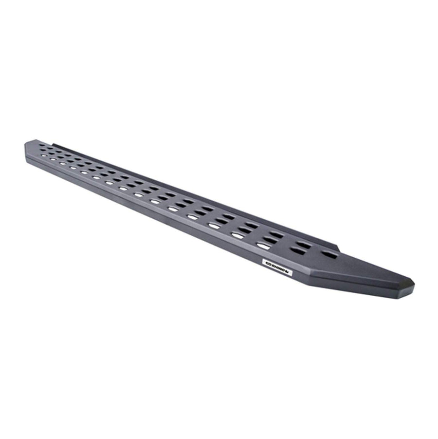 RB20 Running Boards & Brackets Go Rhino | Galvanized Steel, Textured Black | 69410687PC | Fits 2009-2014 RAM 1500 Crew Cab Pickup; 2010-2024 Ram 2500, 3500 Crew Cab Pickup