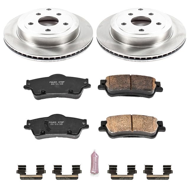 POWERSTOP Autospecialty KOE5525 Rear Replacement Brake Kit-OE Brake Rotors & Ceramic Brake Pads For Pontiac G8 2008-2009 [Model Specific]