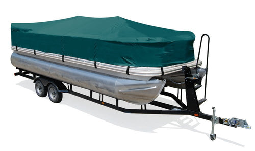 Trailerite Taylor Made Products Semi-Custom Boat Cover for Pontoon Boats with Outboard Motor, Teal (18'1" - 19' CL x 96" B)
