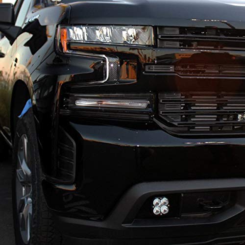 Baja Designs Fog Pocket SAE Squadron LED Light Kit fits Chevy Silverado, Sierra 1500, 2500HD, 3500HD (Wide Cornering; Clear)