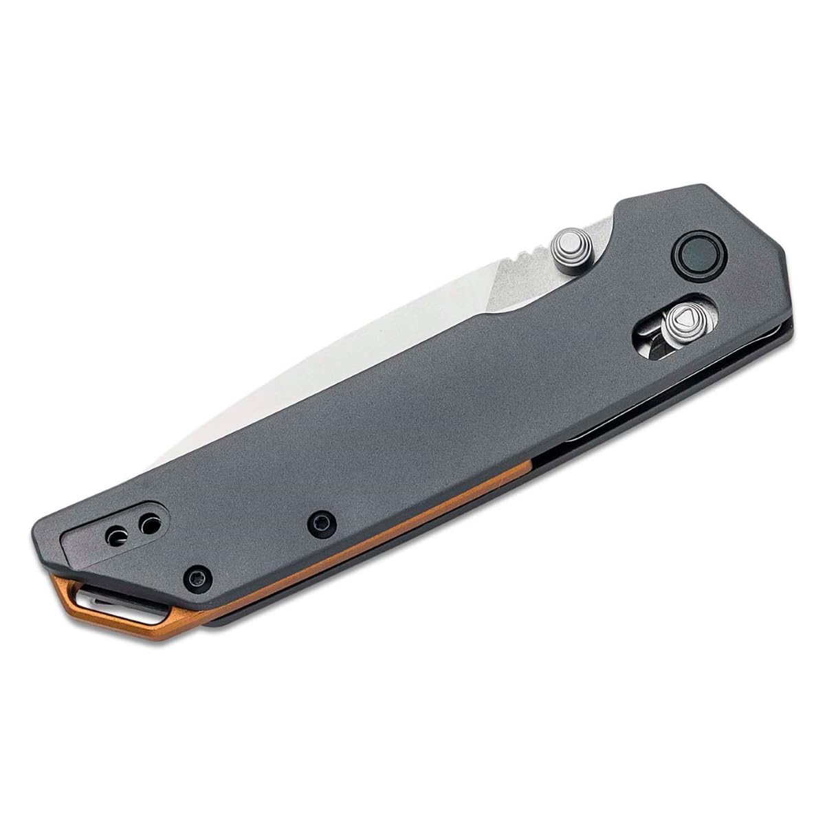 Iridium Kershaw Folding Pocket Knife, 3.4 inch D2 Steel Blade, DuraLock Locking Mechanism, Grey Aluminum Handle, Pocketclip