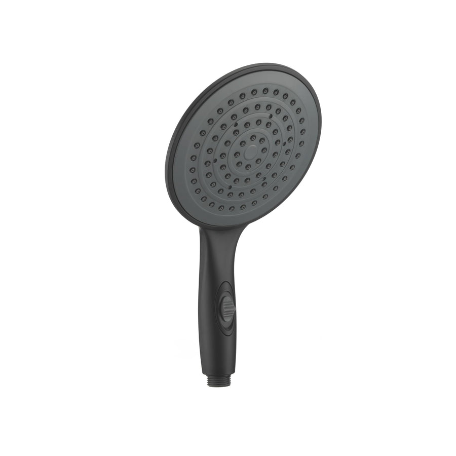 6” Dura Faucet (DF-SA434-MB) Luxury Rain Shower Wand for RVs – Matte Black, Single Function Handheld Shower Head with Eco-Friendly On/Off Switch, Lightweight, Lead-Free, Easy Install, 2.5 GPM