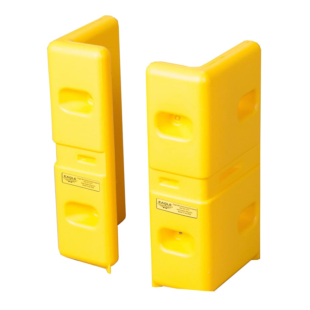 Eagle 2 Piece HDPE Corner Protector Set, Yellow, 6" Length, 10" Width, 42" Height