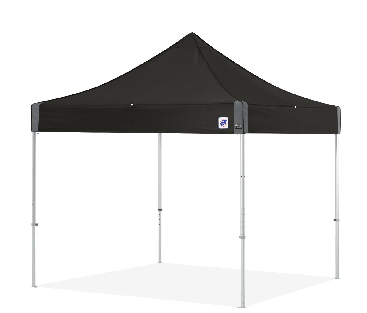 E-Z UP Instant Shelter Endeavor Canopy, 10' x 10', Octagonal-Legged Aluminum Frame, Professional Grade Black Top, 100 Sq' of Shade
