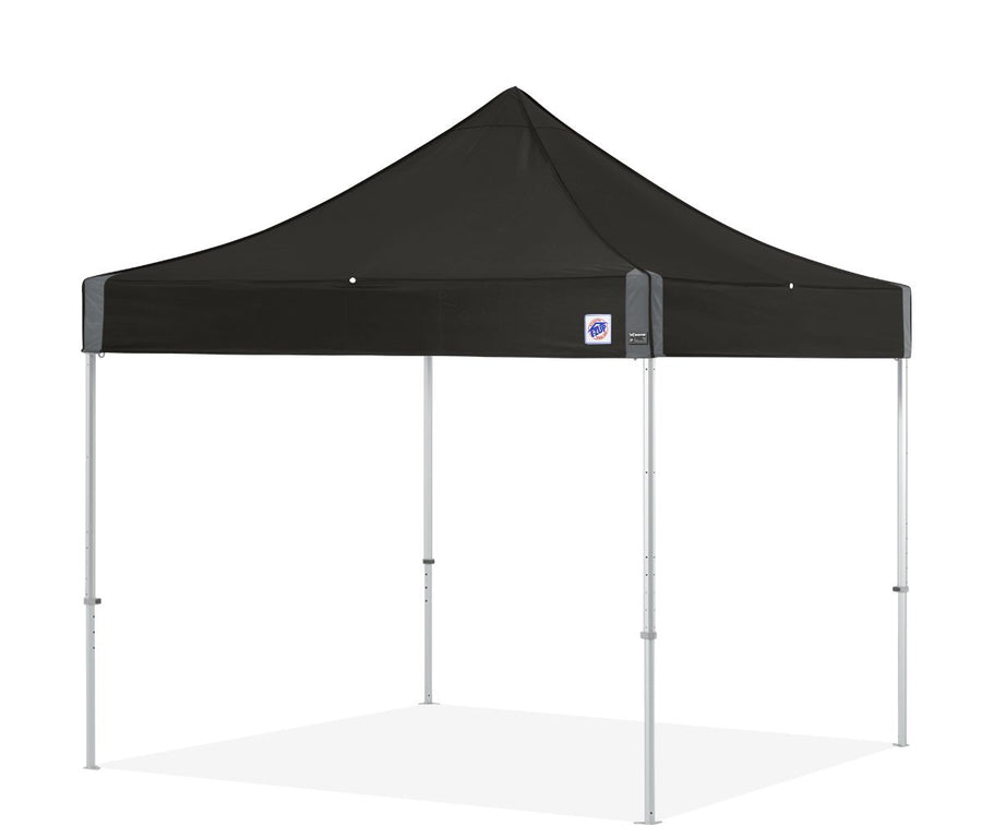 E-Z UP Instant Shelter Endeavor Canopy, 10' x 10', Octagonal-Legged Aluminum Frame, Professional Grade Black Top, 100 Sq' of Shade