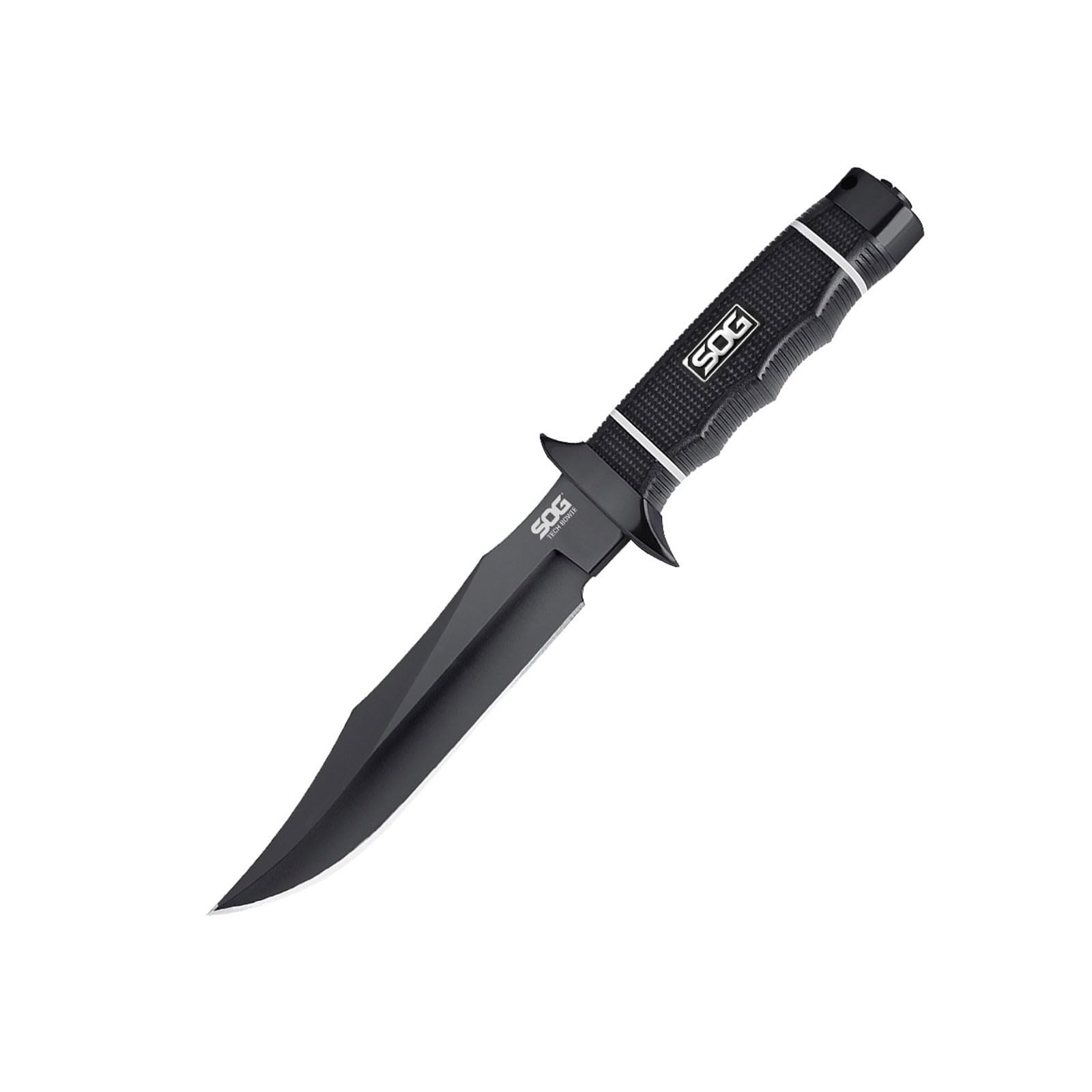 SOG Fixed Blade Knife Tech Bowie for Warfighters & Outdoor Enthusiasts | AUS-8 Steel Blade & Kraton Rubber Handle