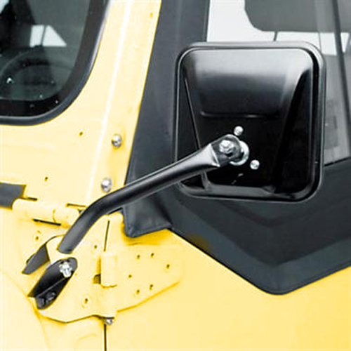 Jeep CJ CIPA 44650 Manual Replacement Driver Side Mirror, Black OE Style