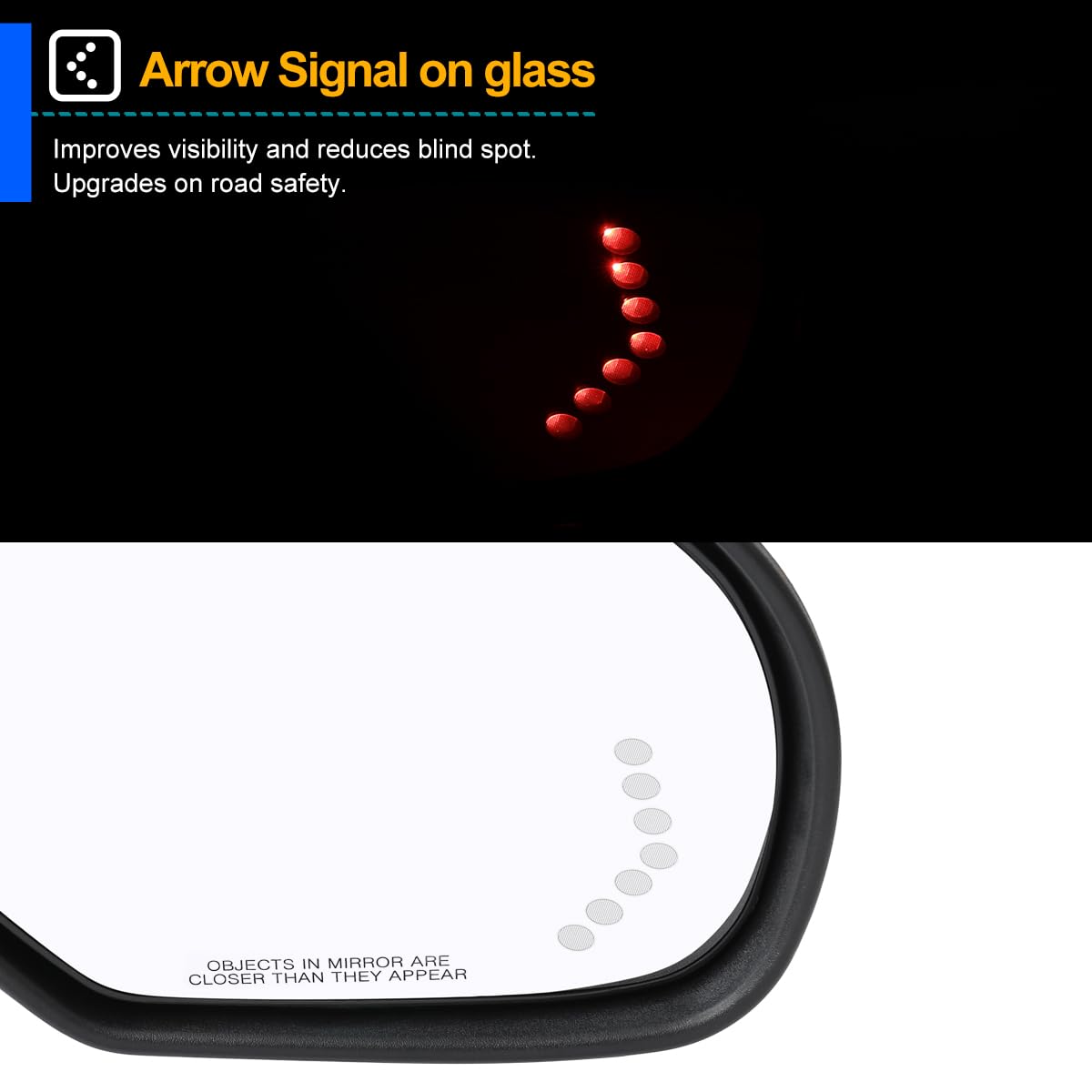 Spec-D Tuning Power Heated Right Passenger Side Fold LED Arrow Mirror Compatible with 2007-2013 Chevy Silverado GMC Sierra
