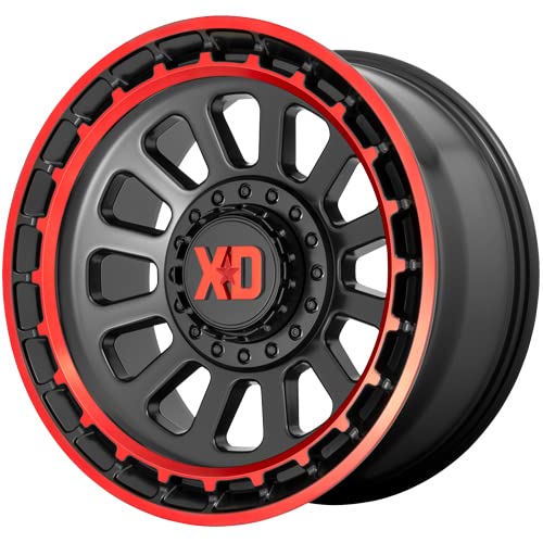 XD Wheels Xd856 Omega Wheel with Satin Black MACHINED Lip and RED Tint Alloy Steel (17 x 9. inches /6 x 106 mm, 0 mm Offset)