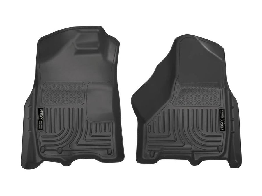 Weatherbeater Husky Liners Floor Mats | Fits 2009-2024 Ram 1500 (19-24 Classic Body only); 2010-2018 Ram 2500/3500 (Crew CAB ONLY/MEGA CAB ONLY) | Front Row, 2-pc Black - 18001