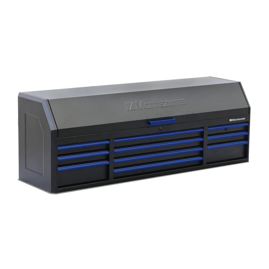 Tool Box Montezuma - 72" x 20" 10 Drawer Tool Chest with Multiple Power Outlets & Black Powder Coat Finish - M722010CH