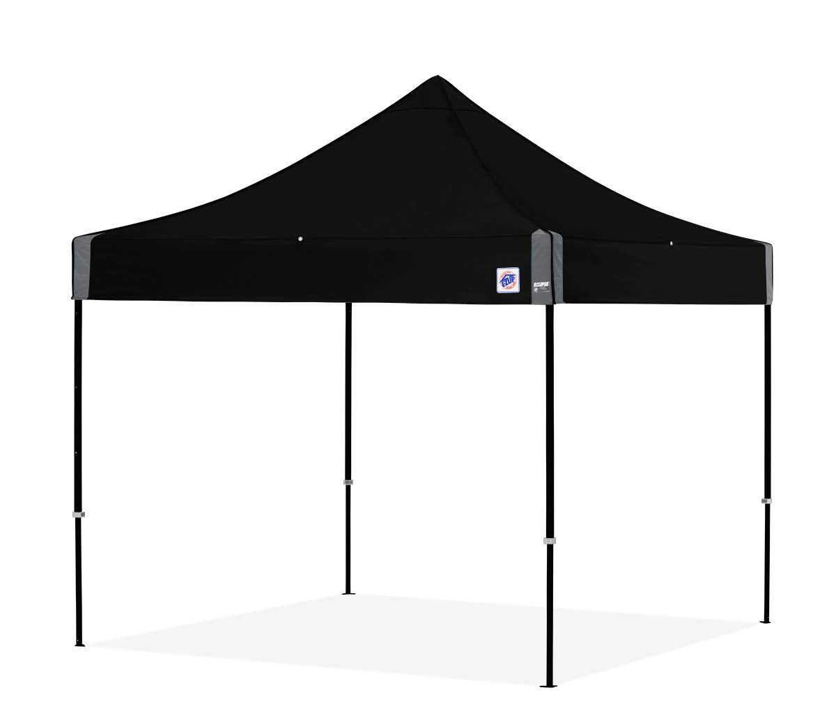 E-Z UP Instant Shelter Eclipse Canopy, 10' x 10', Black Steel Frame and Professional Grade Black Top