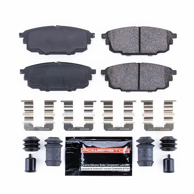 Power Stop Z23-892 Z23 Evolution Sport Carbon Fiber Infused Ceramic Brake Pads Rear with Hardware For Mazda Protege 2001-2003, Mazda Protege5 2002-2003 [Model Specific]