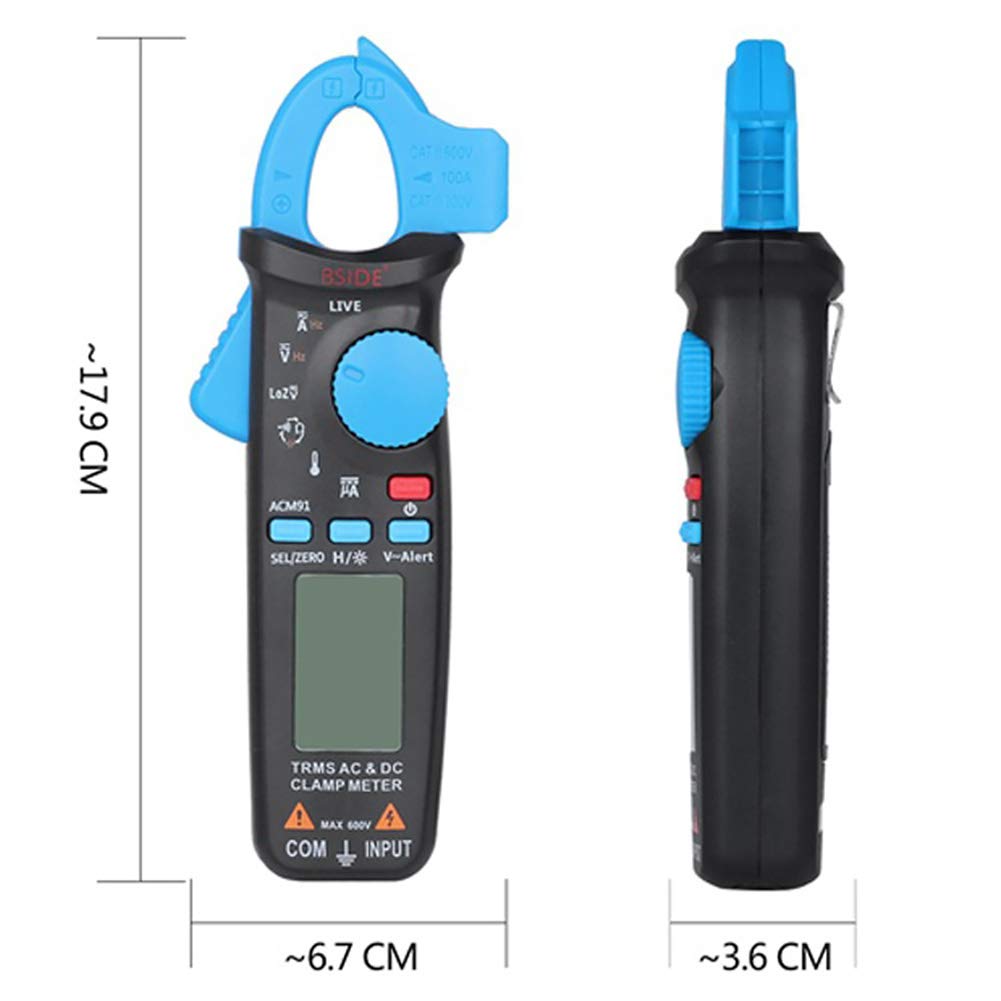 Digital Clamp Meter ACM91 AC/DC Current True RMS Auto-Ranging 6000 Counts Volt Meter Low Impedance Voltage Tester Portable Digital Multimeter