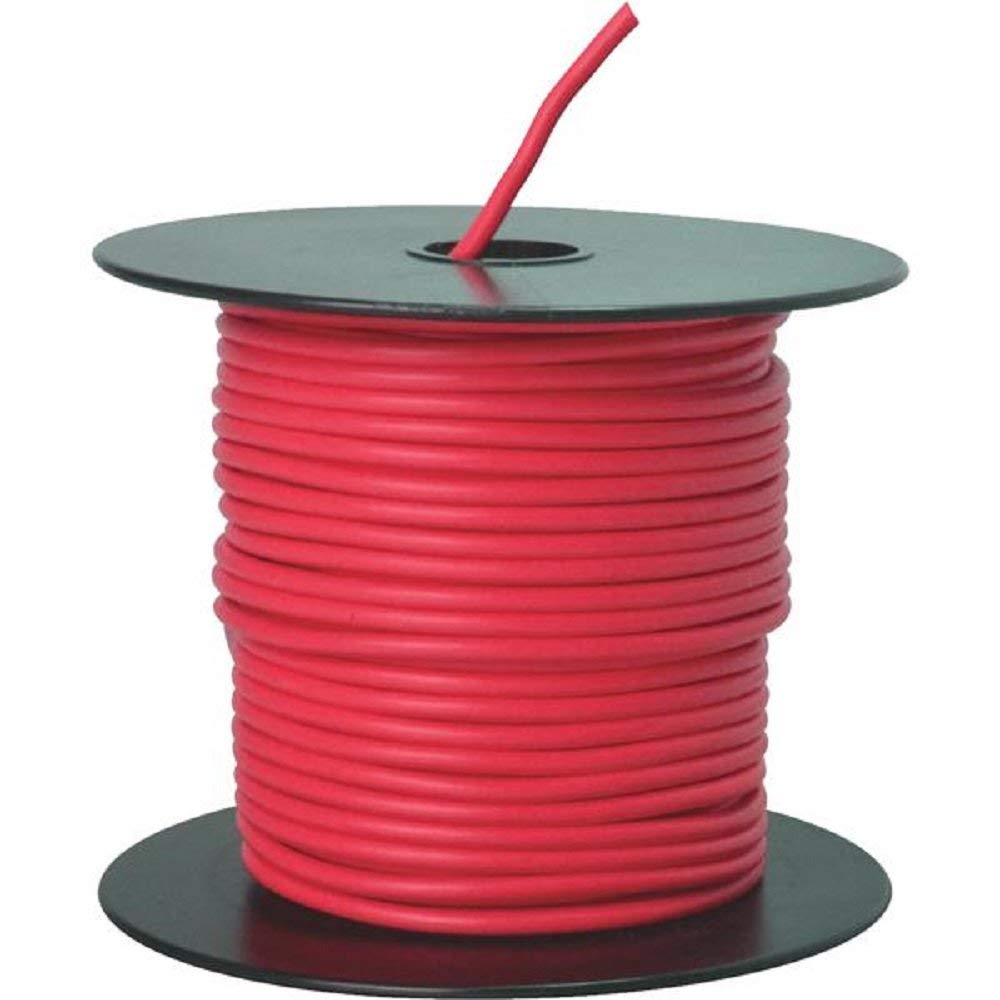 55669123 Coleman Cable Primary Wire, 14 Gauge Bulk Spool, Red, 100'