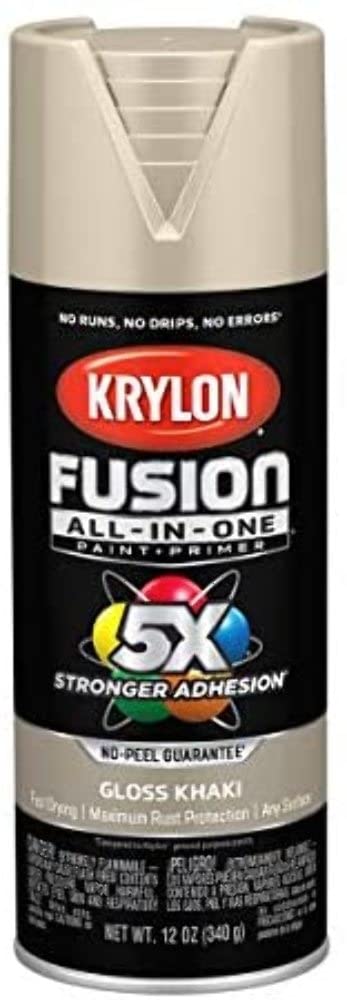 Krylon Fusion All-in-One Gloss Khaki Paint + Primer Spray Paint The Sherwin-Williams Company 12 oz. - Case of: 6;6