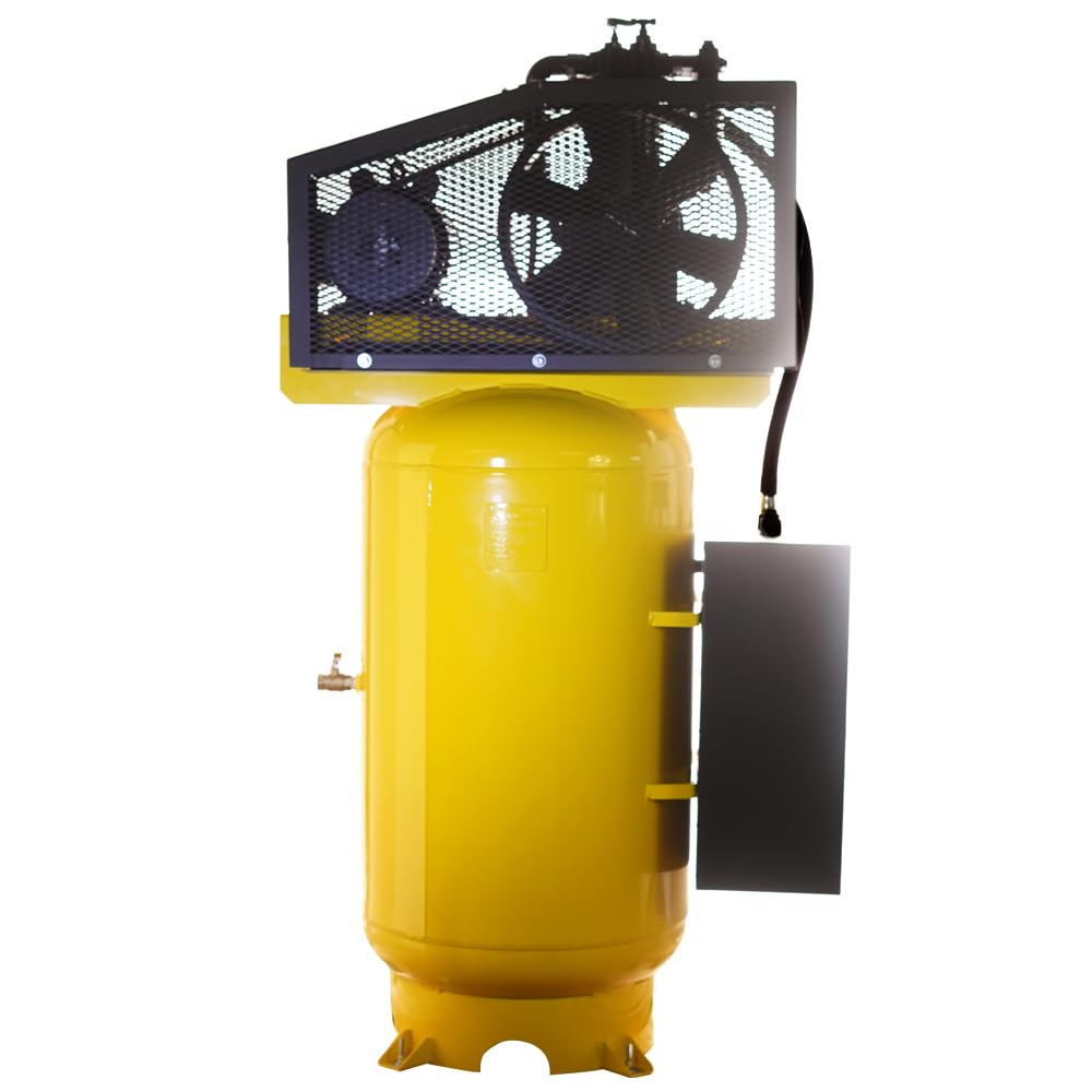 EMAX E350 Air Compressor Stationary - 5HP 80 Gal 2 Stage Silent System with Pressure Lubricated Pump, Includes Oil for First Change - ES05V080I1