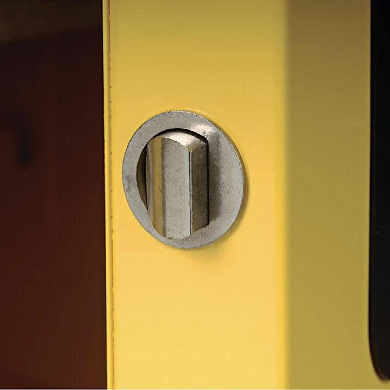 22 Gallon Eagle Steel Flammable Liquid Storage Cabinet, Under Counter, 1 Shelf, 2 Self-Closing Doors, Made in the USA, Yellow, 1970X