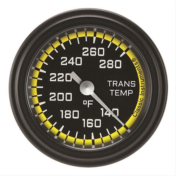AX127YBLF Classic Instruments AutoCross Yellow 2-1/8" Transmission Temperature Gauge