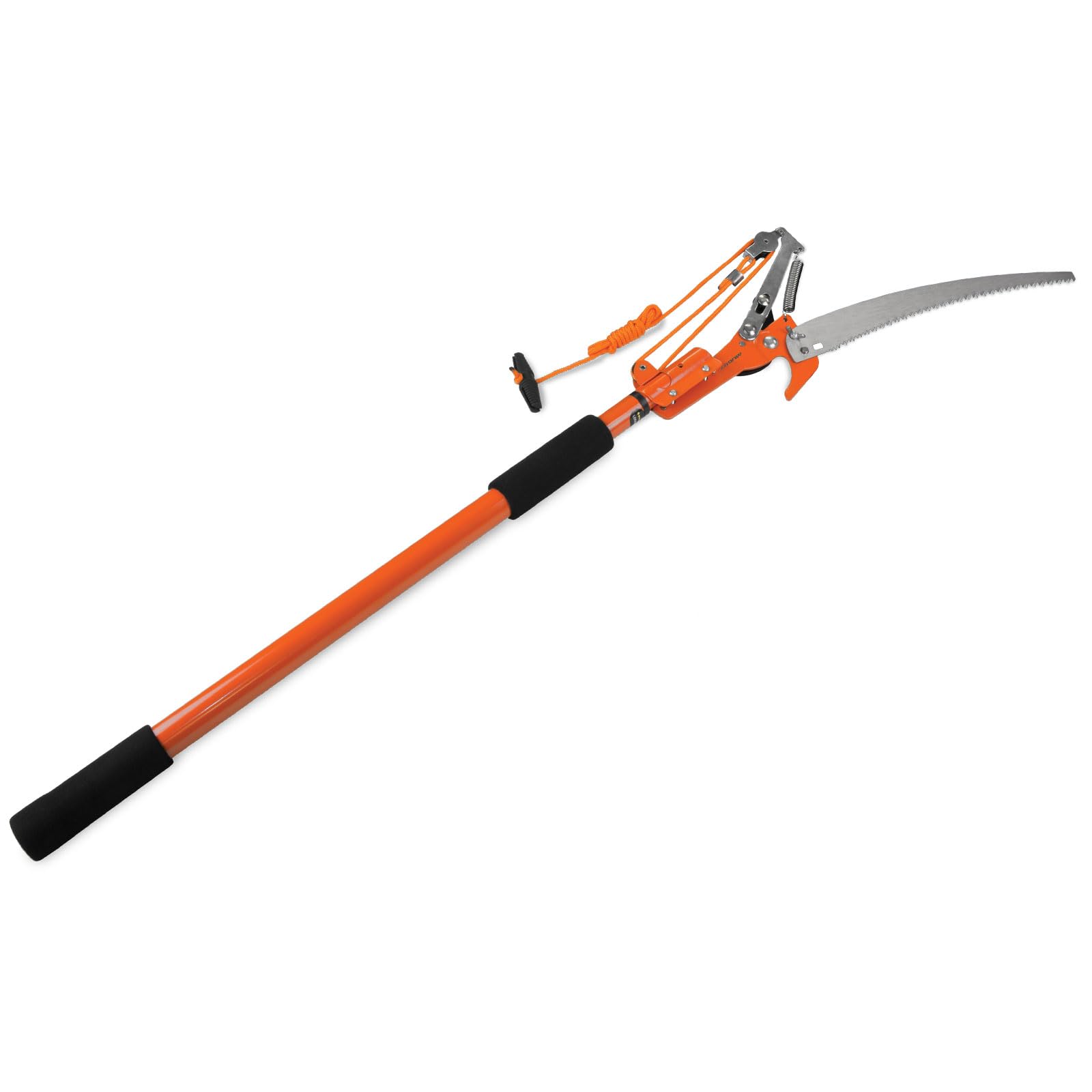 12-inch Muddy Pole Saw - Serrated Blade Compact Durable Lightweight Ergonomic Versatile Extendable Tree Saw with Pruners & Cord for Outdoor Use