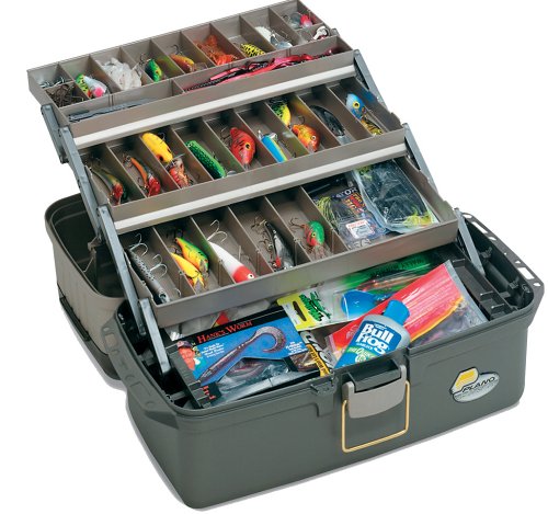 Large Plano 3-Tray Tackle Box with Top Access, Gray, Pack of 1